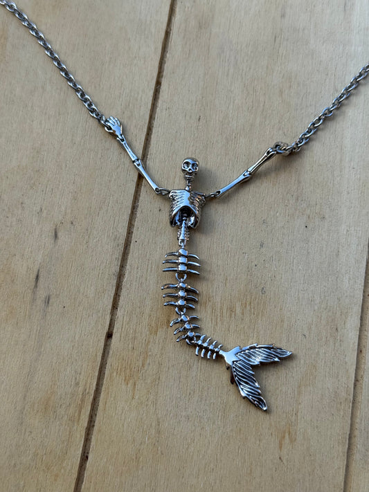 VW Skeleton Mermaid Silver Necklace PRE-LOVED