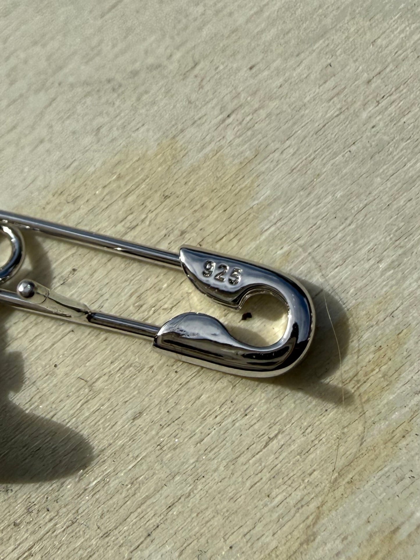 VW Safety Pin 925 Silver Orb Earrings Pre-owned