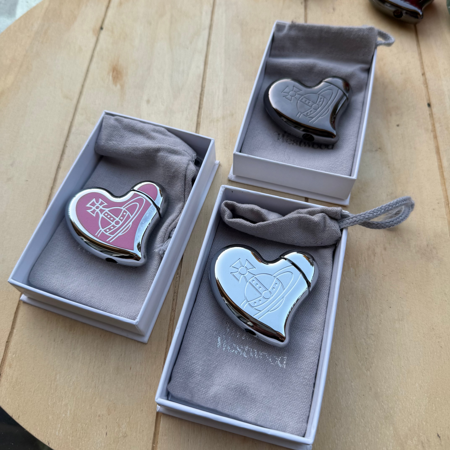 VW Heart Orb Lighters Pink Silver Gunmetal Colors
